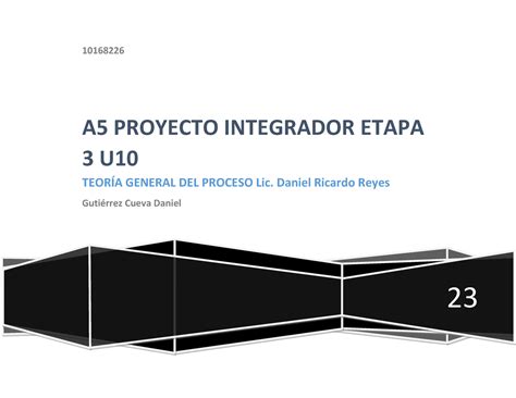 A Proyecto Integrador A Proyecto Integrador Etapa U