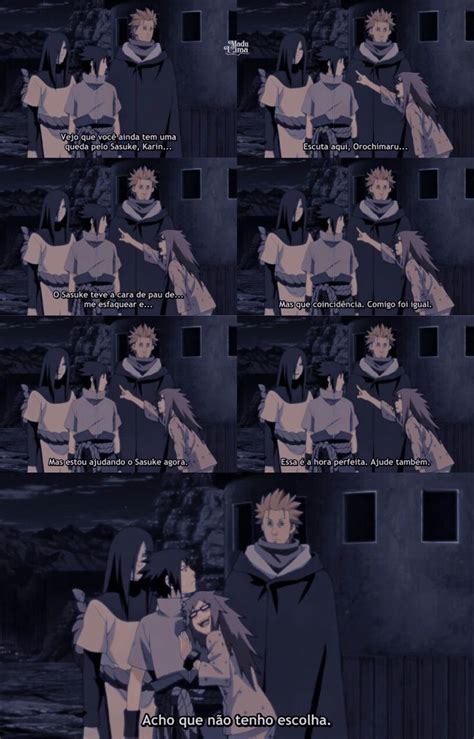 Tirinha Naruto Shippuden Orochimaru Sasuke Uchiha Karin Uzumaki