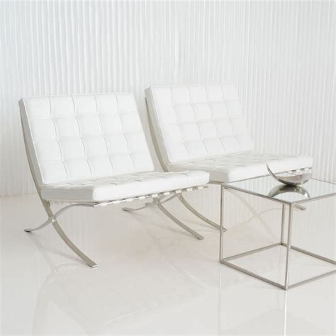 Barcelona Chair White Seating Product In New York Furniture Rentals