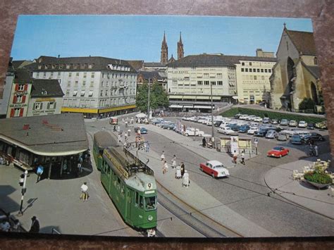 AK Basel Barfüsserplatz mit Tram Kaufen auf Ricardo