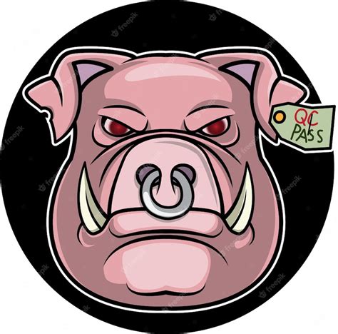 Premium Vector Cartoon Pig Head Illustration