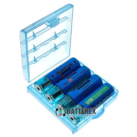 USB АА аккумулятор Quantum Li-ion 1100mah 1.5V с зарядкой USB - 4 шт в ...