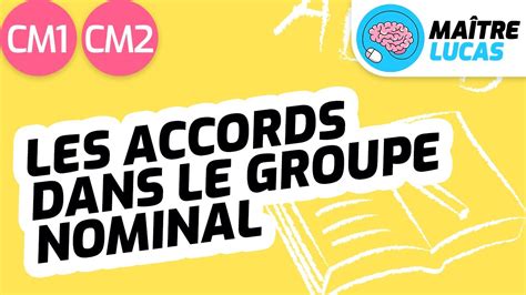 L Accord En Genre Et En Nombre Dans Le Groupe Nominal CM1 CM2 Cycle