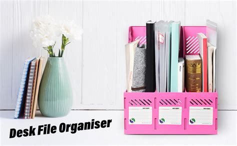 Desk File Organiser Kxf Sections Sturdy Desktop Plastic Magazine