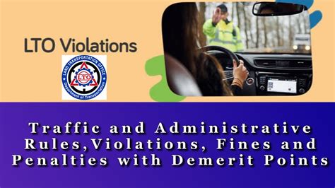 LTO Traffic And Administrative Rules Violations Fines And Penalties