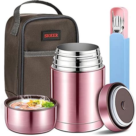 Santeco Vacuum Insulated Food Flask Double Walled Stainless Steel Food