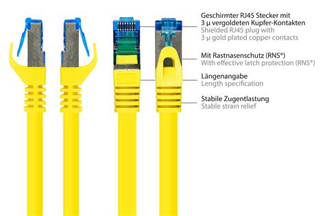 Rns Patchkabel Mit Rastnasenschutz Cat A S Ftp Pimf Halogenfrei