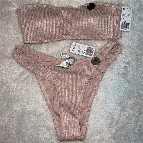 Pink Shimmery Gold Bikini Set Brand New With Depop