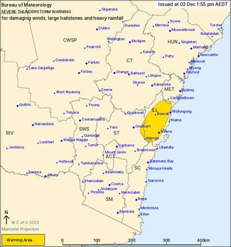 Nsw Severe Thunderstorm Warning Large Hail Damaging Winds Heavy Rain