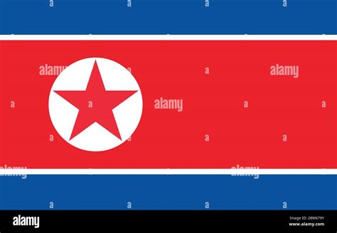 North Korea flag vector graphic. Rectangle North Korean flag ...