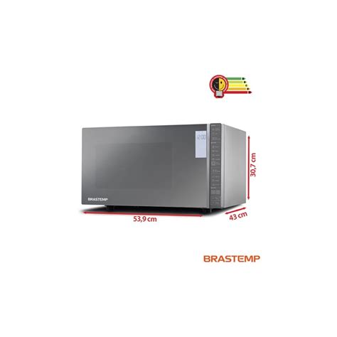 MICRO ONDAS BRASTEMP 32L GRILL INOX ESPELHADO BMG45AR