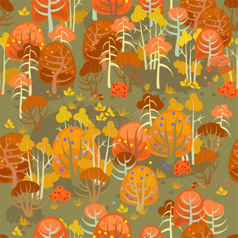 Forest In Autumn Almost Naked Stock Vector Illustration Of Leaves Landscape