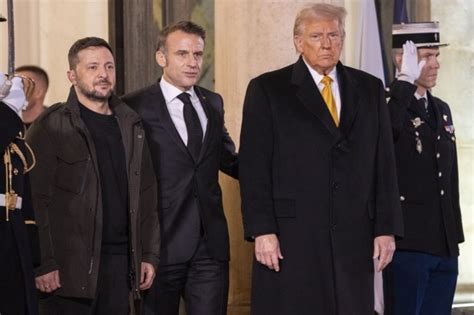 Donald Trump Welcomed By Emmanuel Macron Joined By Volodymyr Zelensky