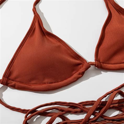 Multicolor Brazilian Thong String Bikini Swimwear Sets Sexy Bandage Swimwear For Women Micro