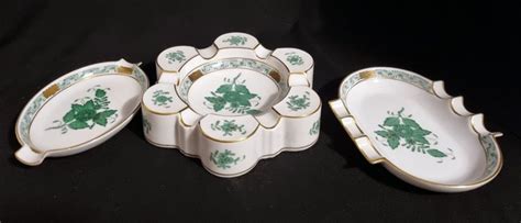 Herend Ensemble De Cendrier Vert Apponyi Porcelaine Catawiki