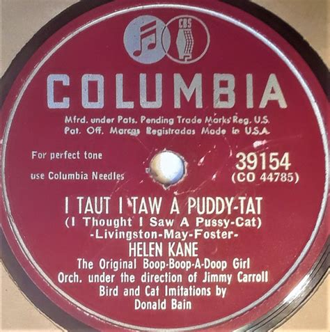 Helen Kane I Taut I Taw A Puddy Tat I Thought I Saw A Pussy Cat The Beanbag Song 1951