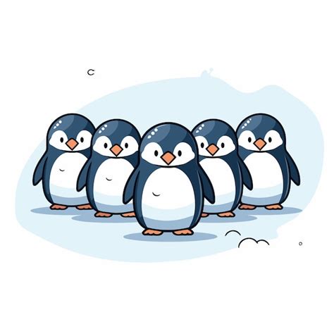 Ilustração vetorial de pinguins bonitos pinguim de desenho animado