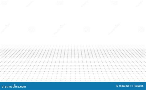 3D Curved Perspective Grid Background On White Stock Vector