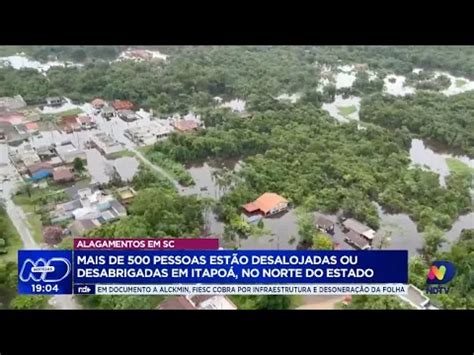 Mais de 500 pessoas estão desalojadas ou desabrigadas em Itapoá no