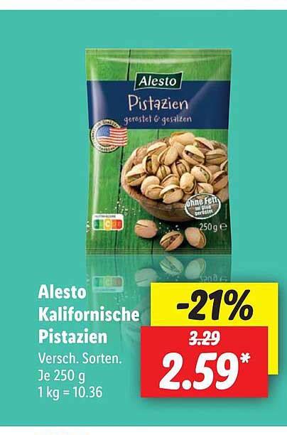 Alesto Kalifornische Pistazien Angebot Bei Lidl 1Prospekte De