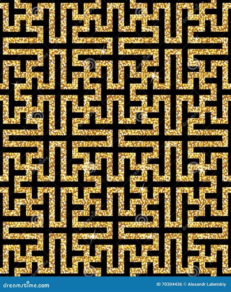 Golden Oriental Swastika Pattern Stock Vector Illustration Of Fabric