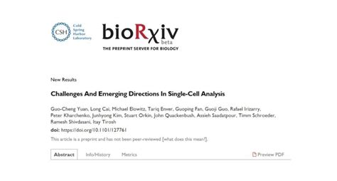 Challenges And Emerging Directions In Single Cell Analysis