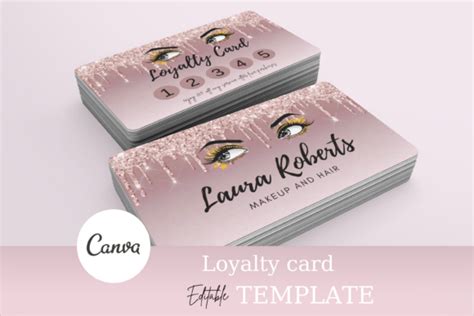 Rose Gold Loyalty Card Template Graphic By Andreea Eremia Design