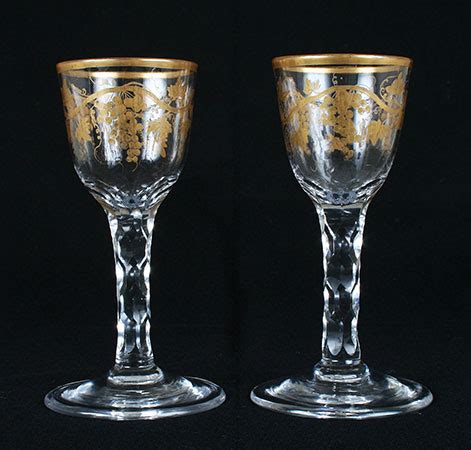 W1545 Pair Of Georgian Glasses Gilded By James Giles London