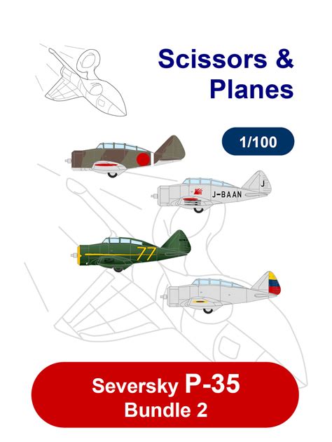 1/100 snp Seversky P-35 Bundle 2 Paper Model - EcardModels