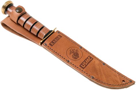 KA-BAR USMC Presentation Grade Knife 1215 fixed knife leather sheath ...