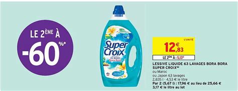 Promo Lessive Liquide Lavages Bora Bora Super Croix Chez Intermarch