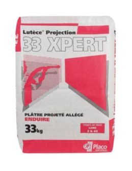 PLATRE LUTECE PROJECTION 33 XPERT SAC DE 33KG Sarremejean