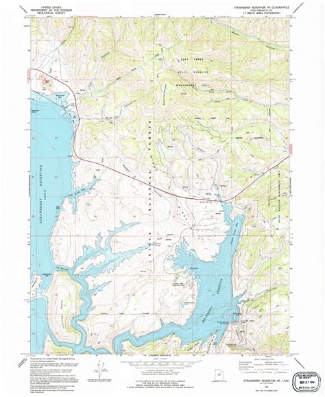 Classic Usgs Strawberry Reservoir Ne Utah 7 5 X7 5 Topo Map Mytopo Map Store