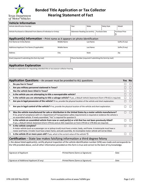 Blank Form Vtr 130 Sof Fill Out And Print Pdfs