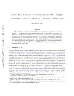 Robust Data Valuation Via Variance Reduced Data Shapley Deepai