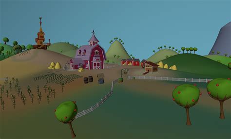 Ponyville Cartoon Village 3d Model Rigged Cgtrader