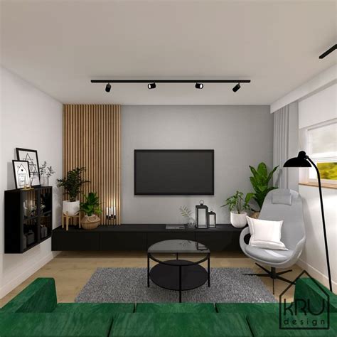 Modern Tv Wall With Wooden Slats