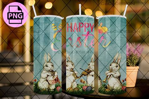 20oz Tumbler Watercolor Happy Easter Graphic By CoCoDESIGN Creative