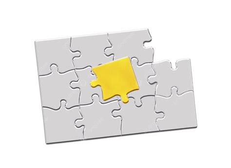 Golden Jigsaw Piece Connected In Puzzle Structure Leader Set Joining