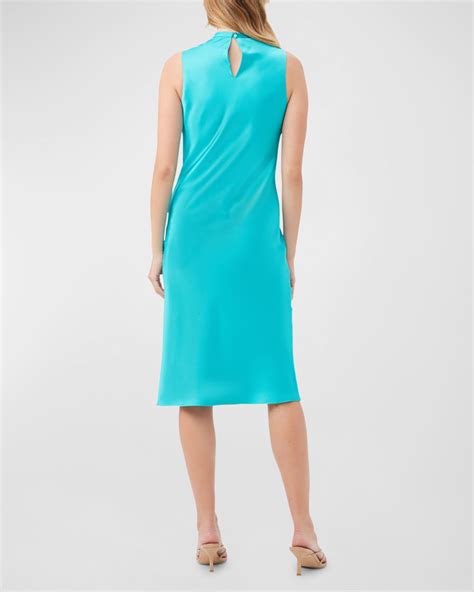 Trina Turk Ulani Sleeveless Cowl Neck Satin Midi Dress Neiman Marcus