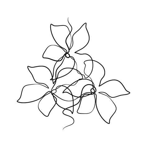 Continuous One Line Art Drawing Of Beauty Jasmine Flower 24648378