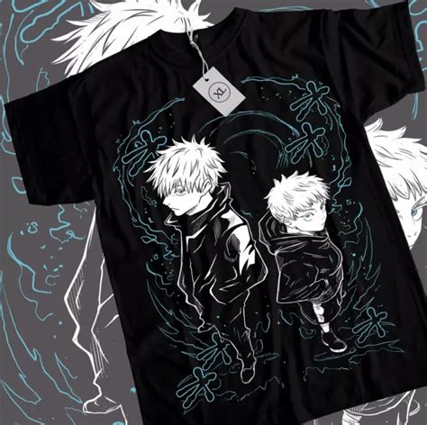 Gojo T Shirt Satoru Megumi Jujutsu Kaisen Yuji Sukuna Anime Black Shirt