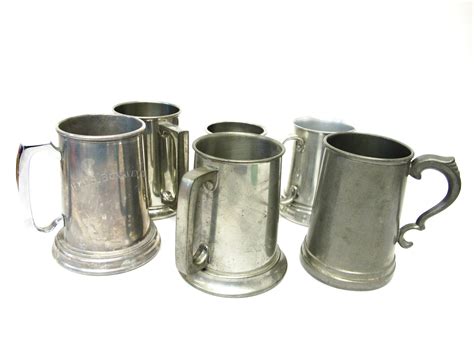 Collection of Vintage Pewter Beer Mugs | Property Room