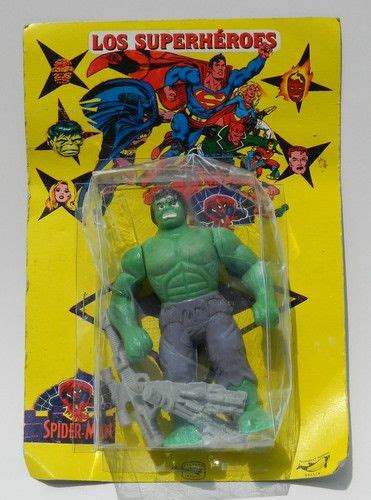 Vintage Rare Incredible Hulk Mexican Bootleg Figure Wcard 4 Tall