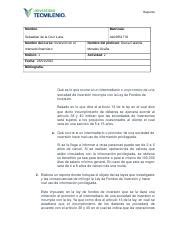 Actividad Inversion En El Mercado Docx Reporte Nombre Matr Cula