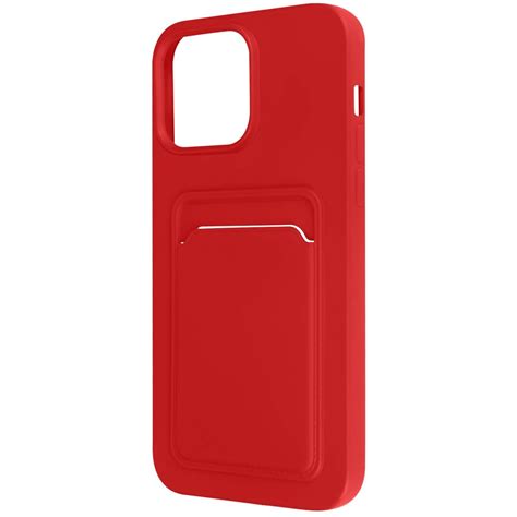 IPhone 14 Pro Max Etui Elastyczne Silikonowe Etui Na Karty Czerwone