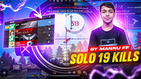 Solo Kills In A Single Game Tournament Highlight By Mannu Ff