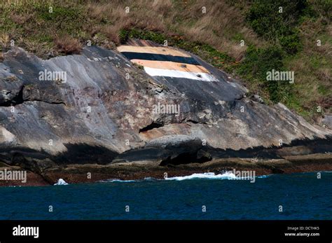 Targets Painted At Alcatrazes Island Sao Paulo State Shore Brazil