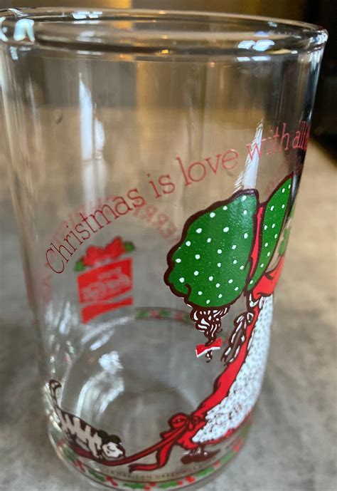 Vintage Holly Hobbie Coca Cola Christmas Glasses Etsy