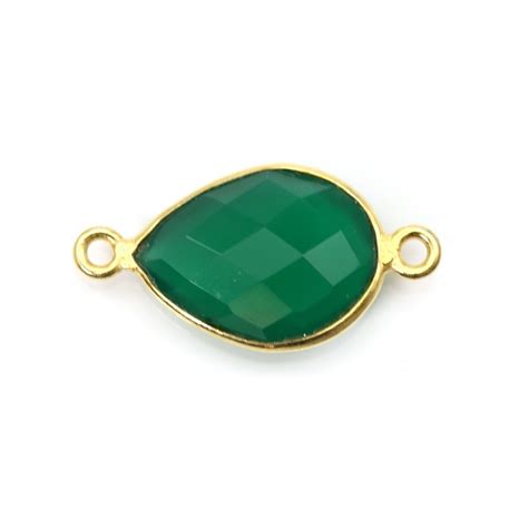 Agate Verte Goutte Facett E Anneaux Argent Dor L Or Fin